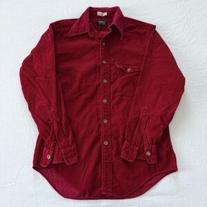 Vintage SERO Shirtmakers Red Corduroy Button-Down Shirt Jacket